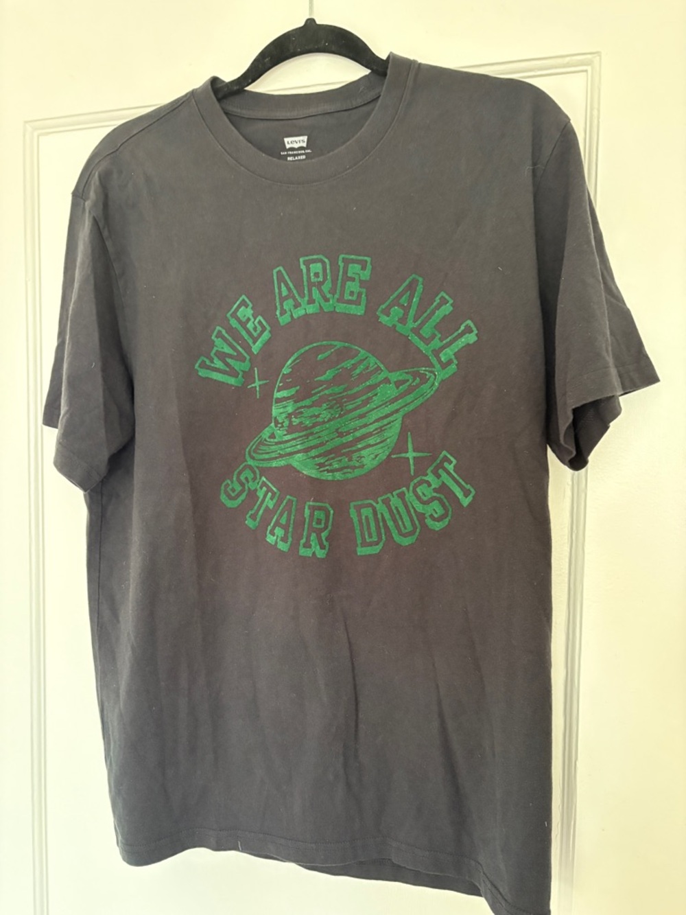 Levi's Black Tee with Green Planet Graphic